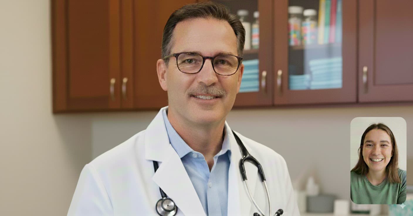 Doctor ready for video consultation